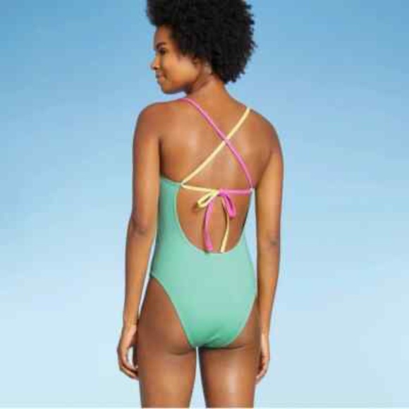 Ribbed Color Block One Piece Swimsuit - Picture 7 of 7